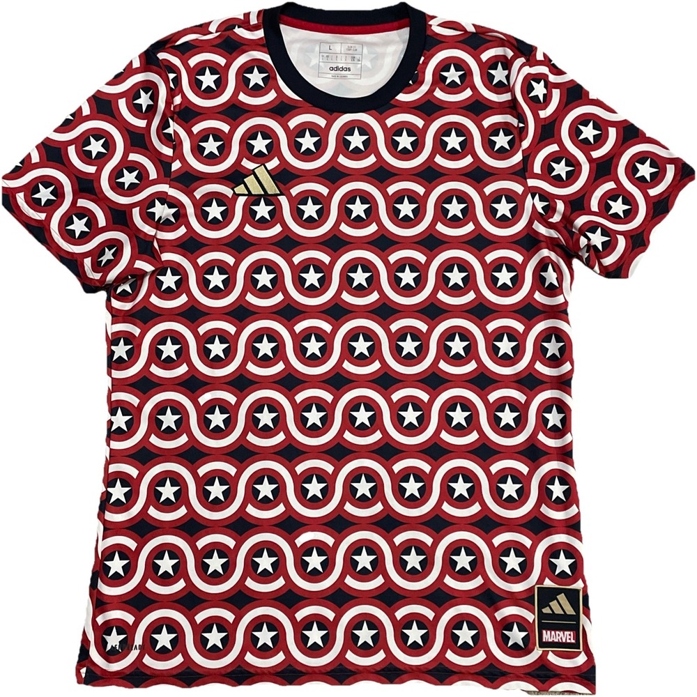 Adidas X‎ Marvel Jersey Mens Large Captain America Prematch Soccer Avengers